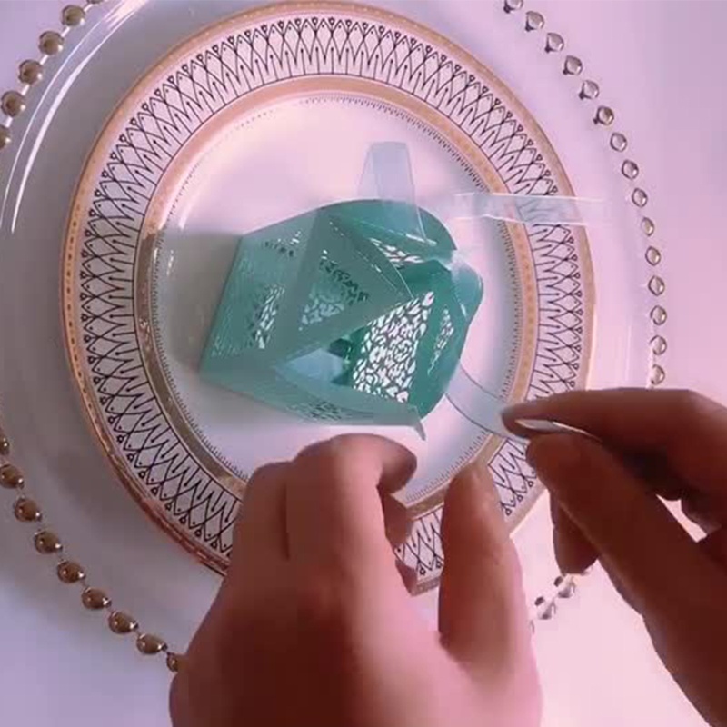 Set 50 Hộp Đựng Kẹo Hình Voi Có Ruy Băng Cho Tiệc Cưới