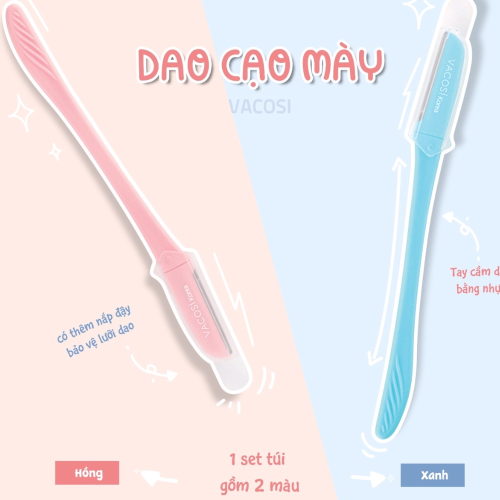 Bộ 2 dao cạo lông mày Vacosi