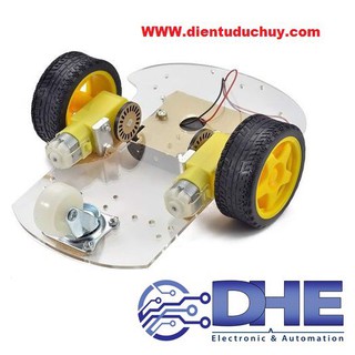 Bộ khung xe robot 3 bánh - 2wd - vật liệu mica chất lượng cao - kèm đầy đủ phụ kiện