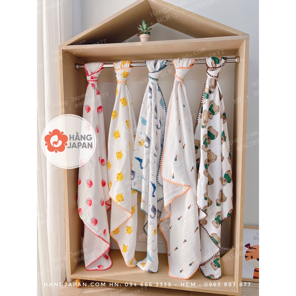 Chăn xô bông Pupolar bo viền siêu mềm mịn cho bé (110*110cm)