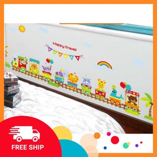 ⚡️𝗙𝗥𝗘𝗘𝗦𝗛𝗜𝗣⚡️ Decal dán tường Đoàn xe vui vẻ 2