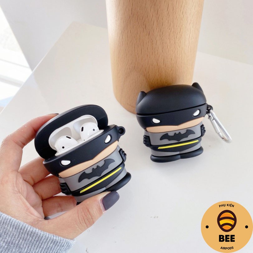 Case Vỏ Bao Airpods Đựng Tai Nghe Airpod 1 2 Hình Siêu Nhân Batman Chất Liệu Silicon Dẻo - BEE SHOP