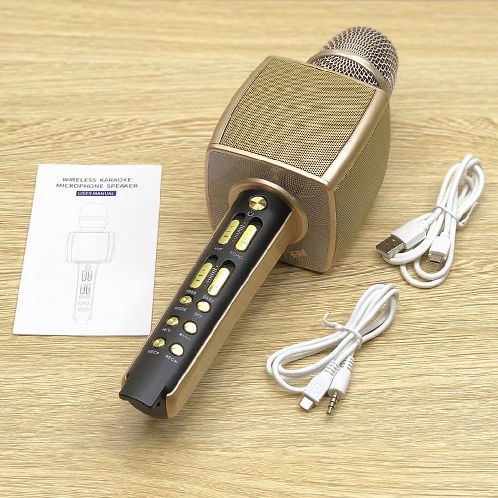 Micro Karaoke Bluetooth Không Dây YS92 Kèm Loa Âm Lớn Bắt Giọng Hát Hay Hỗ Trợ Thẻ Nhớ, Thu Âm Chuyên Nghiệp