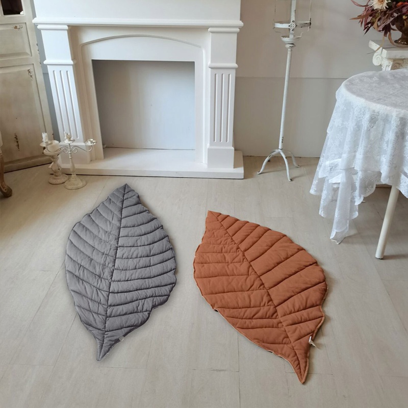 Thảm Cotton Hình Chiếc Lá Độc Đáo Vui Nhộn Cho Bé Chơi