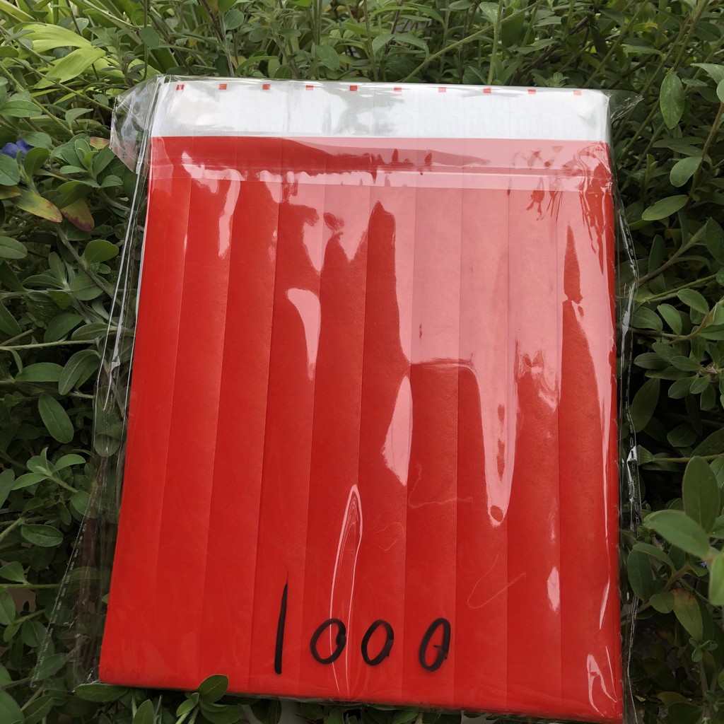 Đặt combo 1000 chiếc vòng tay giấy nhiều màu có sẵn - Bán lẻ vòng tay màu đỏ có sẵn