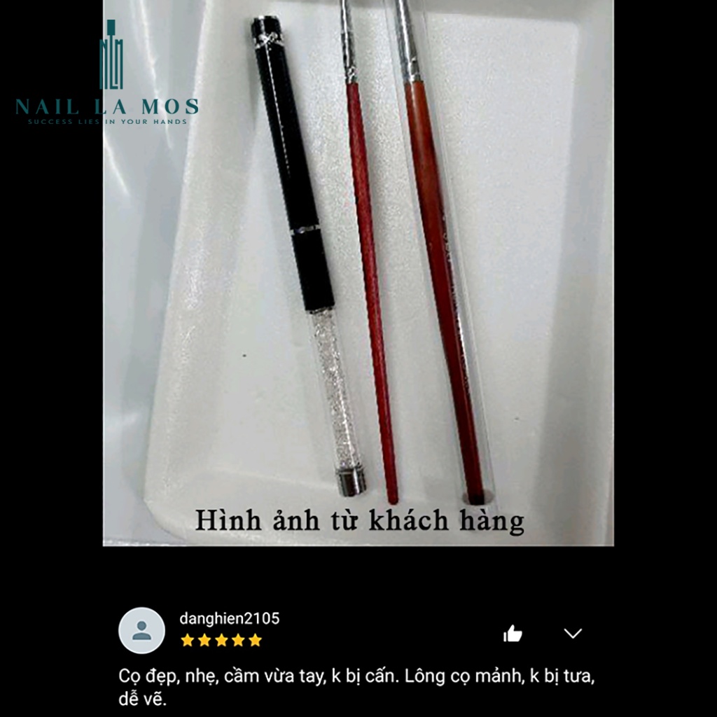 Cọ nét cán đá cao cấp 3 sizes  - Cọ vẽ nail chuyên dụng