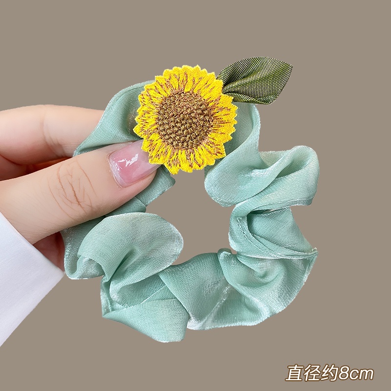 Dây Buộc Tóc Cao Su Họa Tiết Hoa Hướng Dương Phong Cách Hàn Quốc Mới 2022