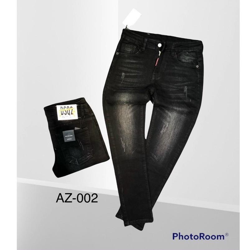 Quần jean nam đen trơn chất bò co dãn cao cấp giá rẻ AHFASHION