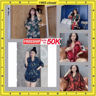 Pijama lụa đùi cánh dơi🌻đồ ngủ mặc nhà cao cấp🌻 sang chảnh
