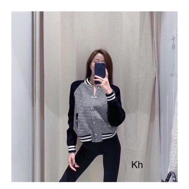 Áo bomber len mỏng