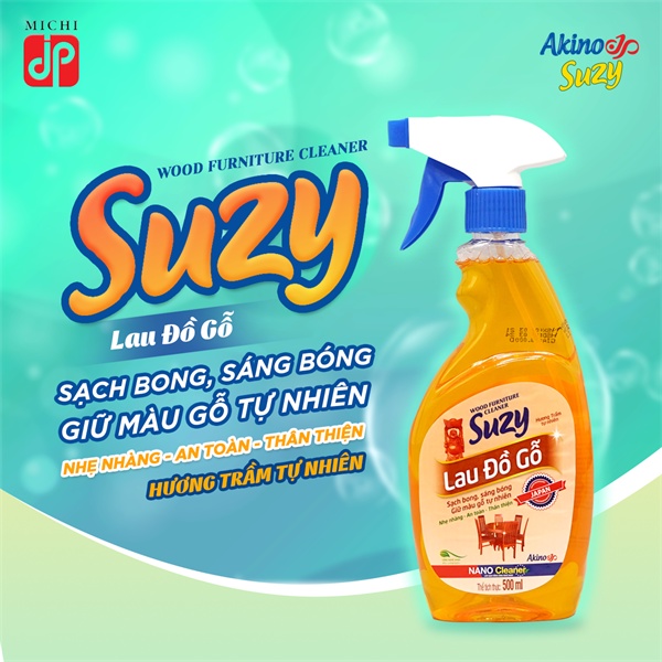 Nước lau đồ gỗ chuyên dụng Suzy- Sạch bong, sáng bóng Giữ màu gỗ tự nhiên