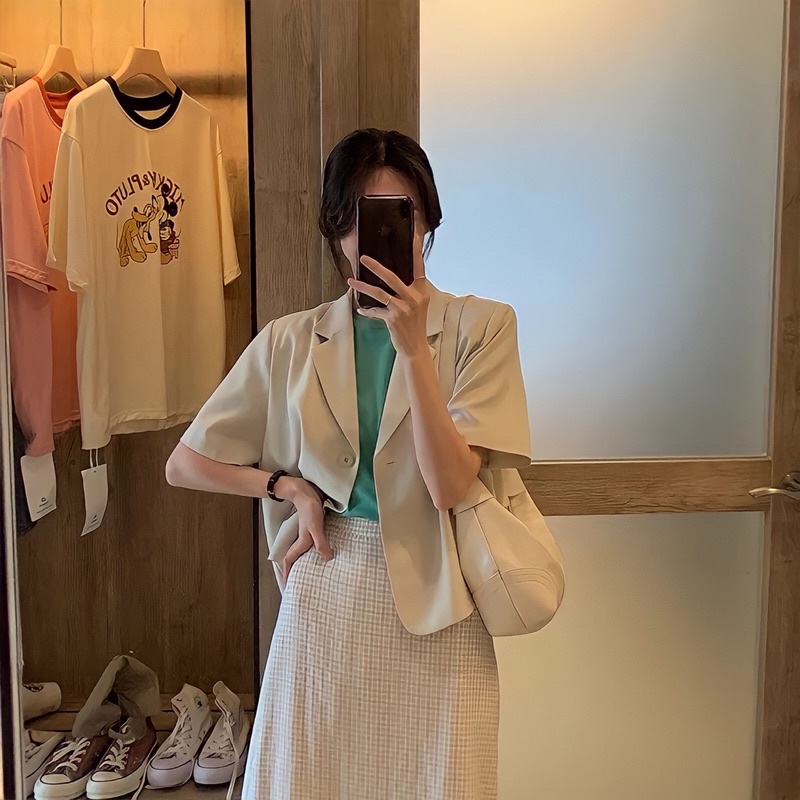 Áo vest nữ ngắn tay ⚡ FREESHIP ⚡ Áo khoác ngoài dáng công sở, đi chơi, đi làm, đi học áo blazer nữ | BigBuy360 - bigbuy360.vn