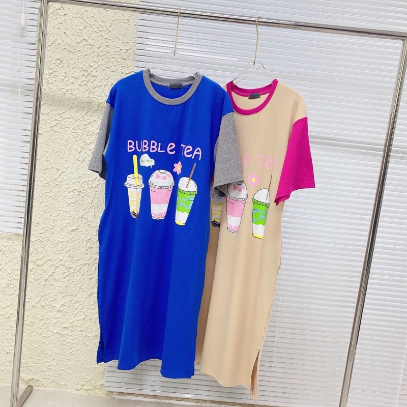 Váy suông hình trà sữa cute