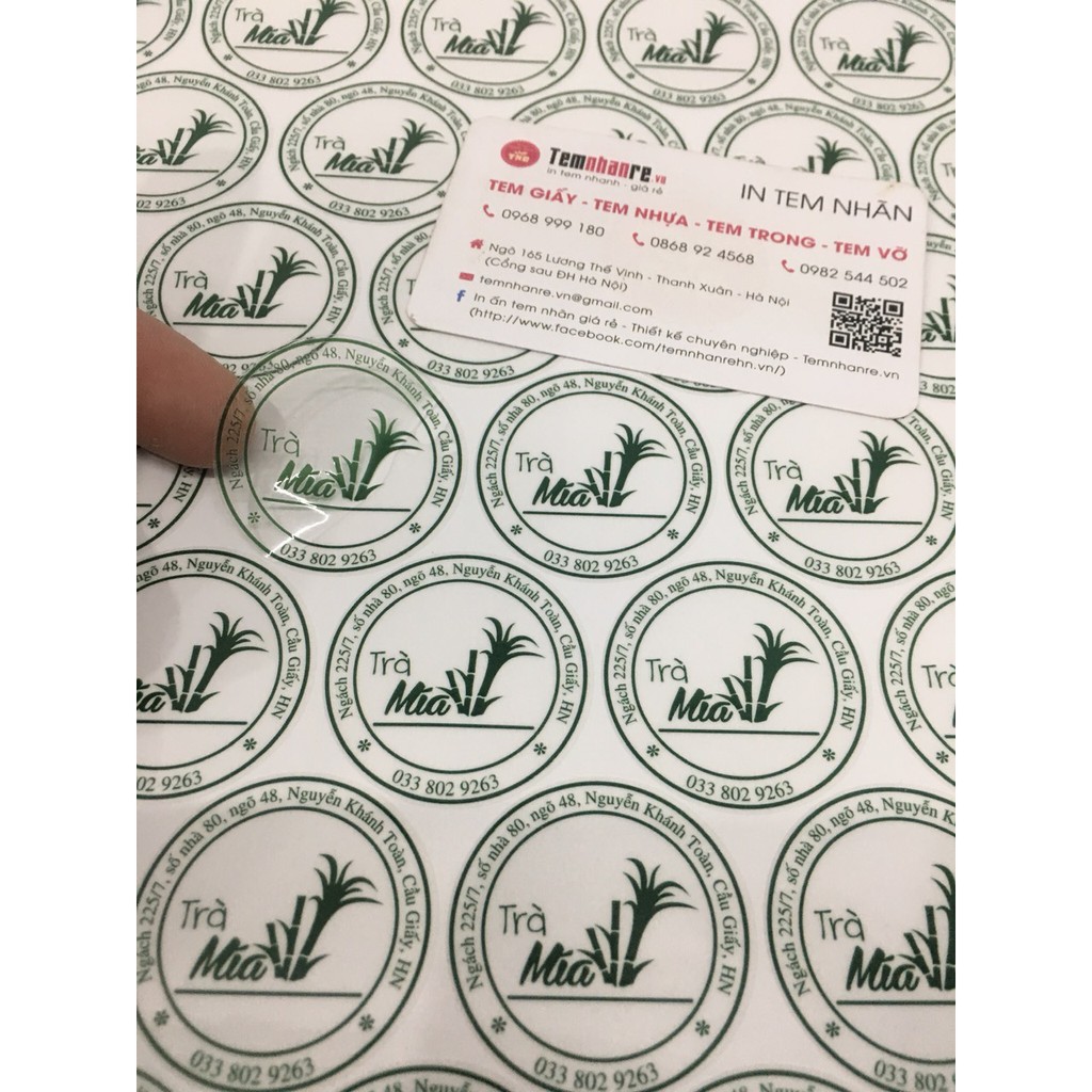 In tem nhãn decan trong, decan chống nước, decan nilon sticker A3 theo yêu cầu | BigBuy360 - bigbuy360.vn