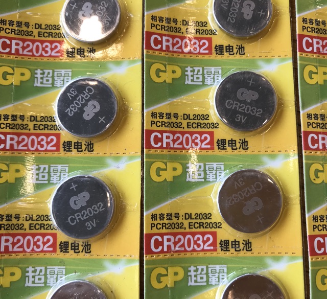 Vỉ 5 viên pin CR2032/2025/2016 hãng GP sản xuất