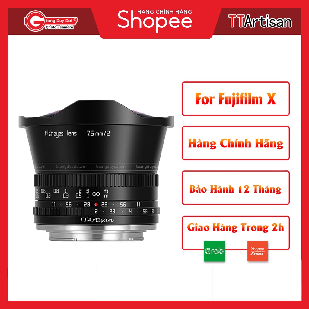 Ống Kính TTArtisan 7.5mm f2 Fisheye Dành Cho Ống Kính Fujifilm Chính Hãng