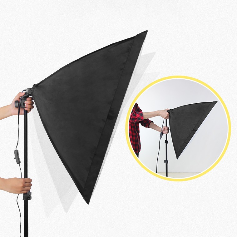 3L10 Bộ đèn studio chụp ảnh sản phầm chân đèn 2m và 1 Soft Box 50x70cm bảo hành 6 tháng