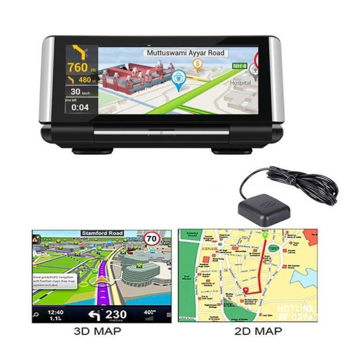 Camera hành trình đặt taplo K7 ô tô cắm sim 4G, wifi, ADAS 7 inch tích hợp cam lùi AHD giám sát từ xa
