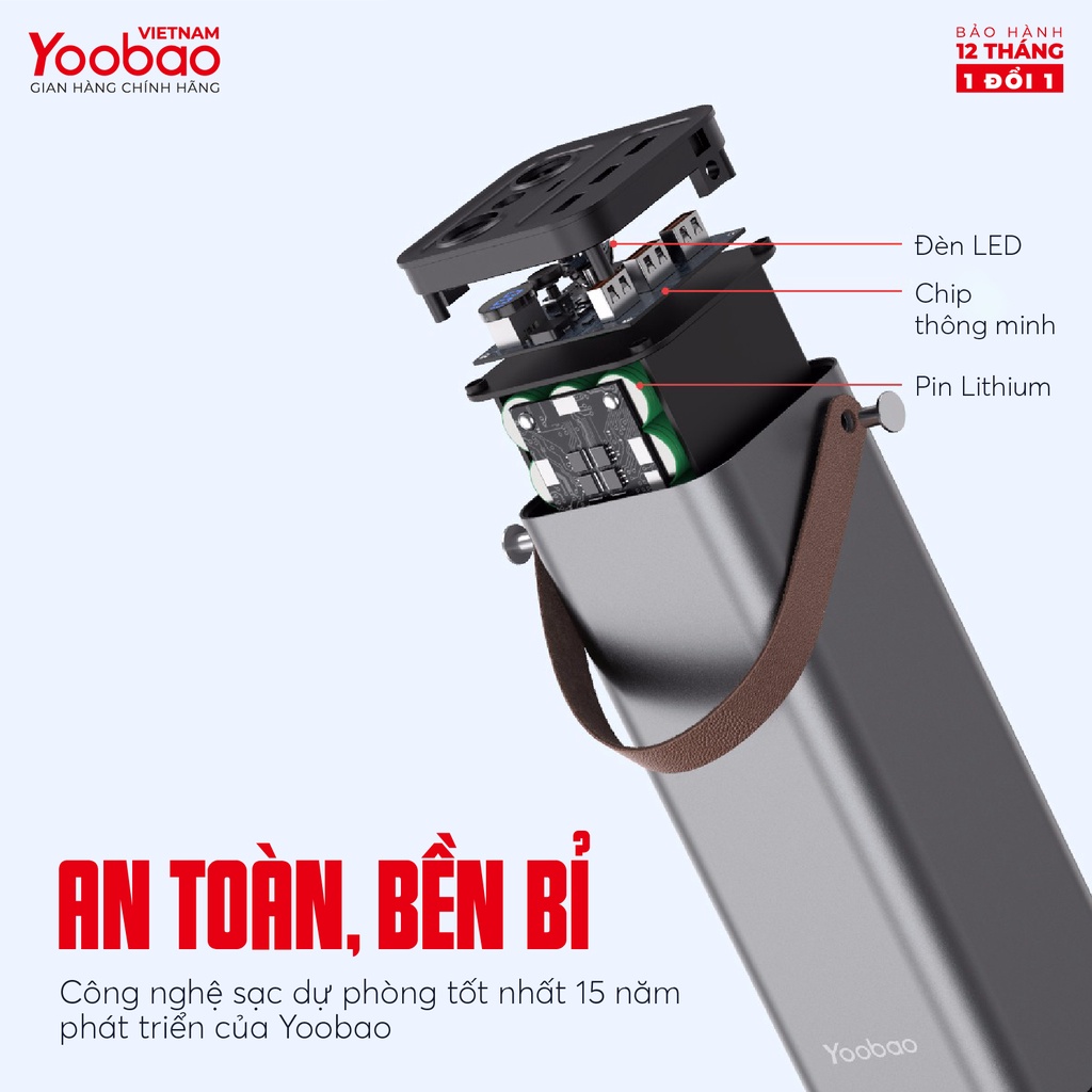 Trạm sạc 46200mAh Yoobao EN1 Sạc nhanh PD3.0 &amp; QC3.0 220V - 3 cổng ra USB 1 cổng TypeC 1 cổng AC - Hàng chính hãng