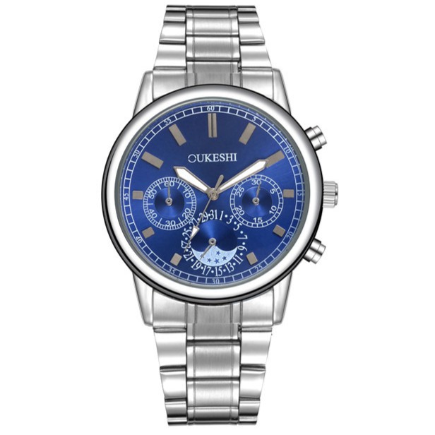 (FULL BOX) Đồng Hồ Nam OUKESHI Dây Thép Không Gỉ Cao Cấp + Tặng Hộp và Pin | BigBuy360 - bigbuy360.vn