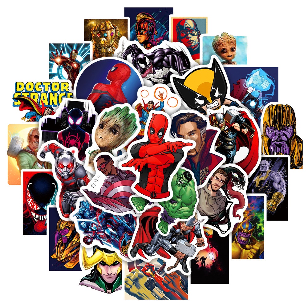 Bộ 100/95/50/30 Miếng Dán Marvel The Avengers Trang Trí