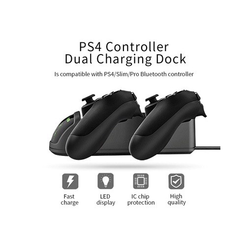 Dock sạc tay cầm DualShock 4 thương hiệu DOBE có đèn led báo pin cho máy chơi game Sony PS4