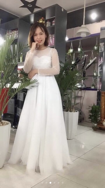 Đầm maxi hội tay dài đính chuỗi về lại sll - kèm ảnh thật thêm size Xl | BigBuy360 - bigbuy360.vn