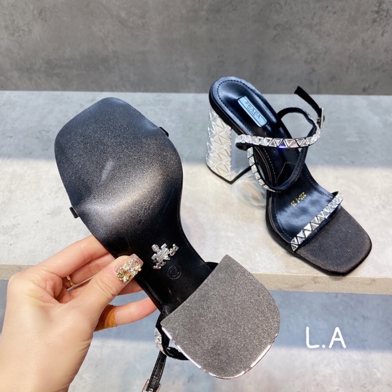 Sandal cao gót pra da đá qccc fullbox