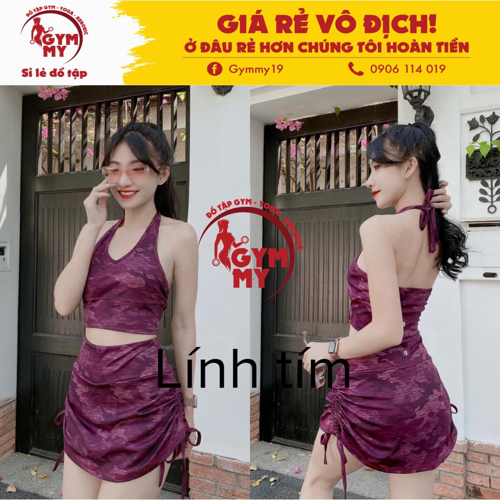 Set Đùi Chân Váy Rút Dây Họa Tiết ⚡️ HÀNG XUẤT KHẨU ⚡️ Thể Thao Tập Gym-Yoga-Aerobic