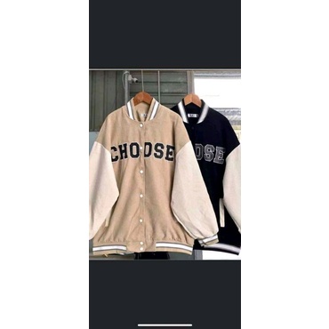 Áo khoác BOMBER bấm cúc chữ CHOOSE