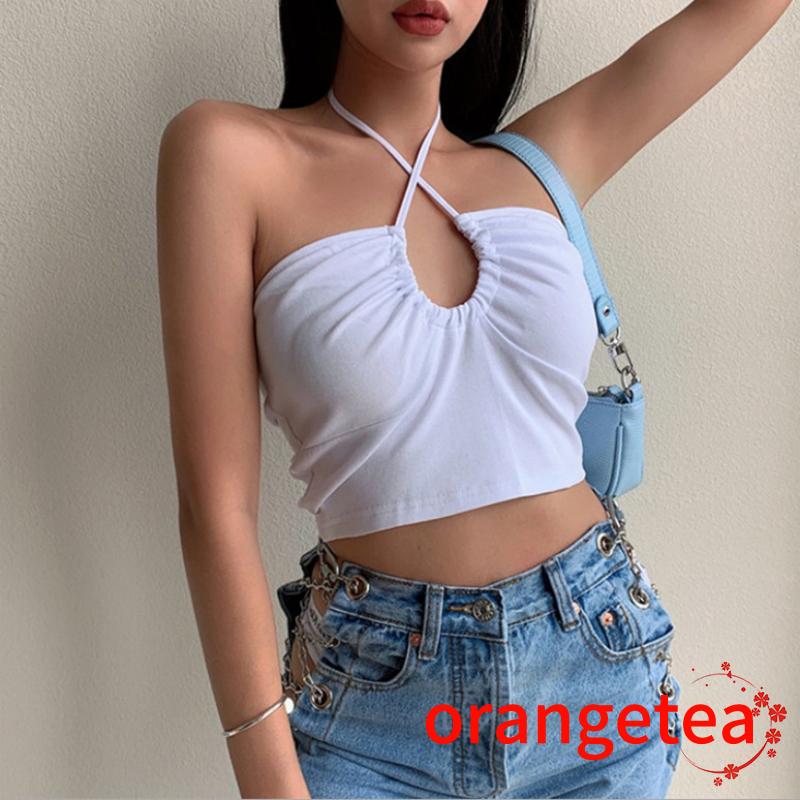 Áo Lửng Hai Dây Hở Lưng Phong Cách Quyến Rũ Dành Cho Nữ