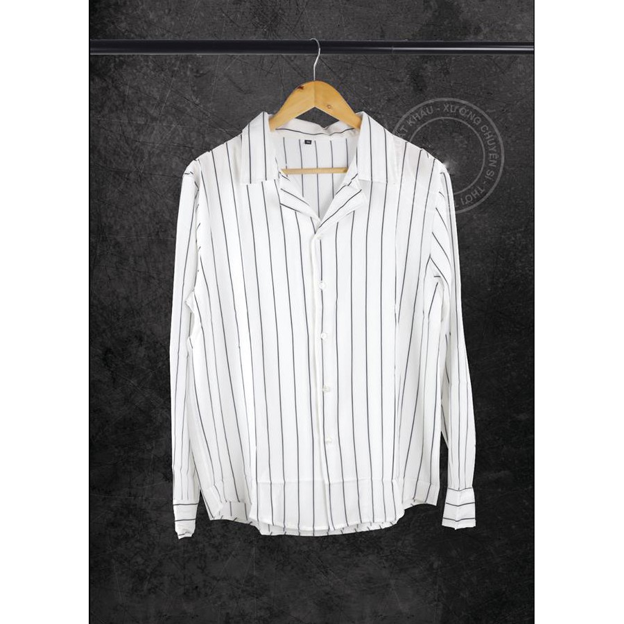 Áo Sơ Mi Nam Cổ Vest Đen Sọc | BigBuy360 - bigbuy360.vn