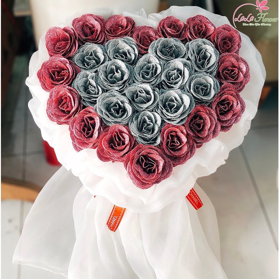 [HỎA TỐC] Bó hoa hồng sáp nhũ kim tuyến Lala đa dạng nhiều mẫu hoa hồng sáp thơm làm quà tặng cho mẹ, người yêu