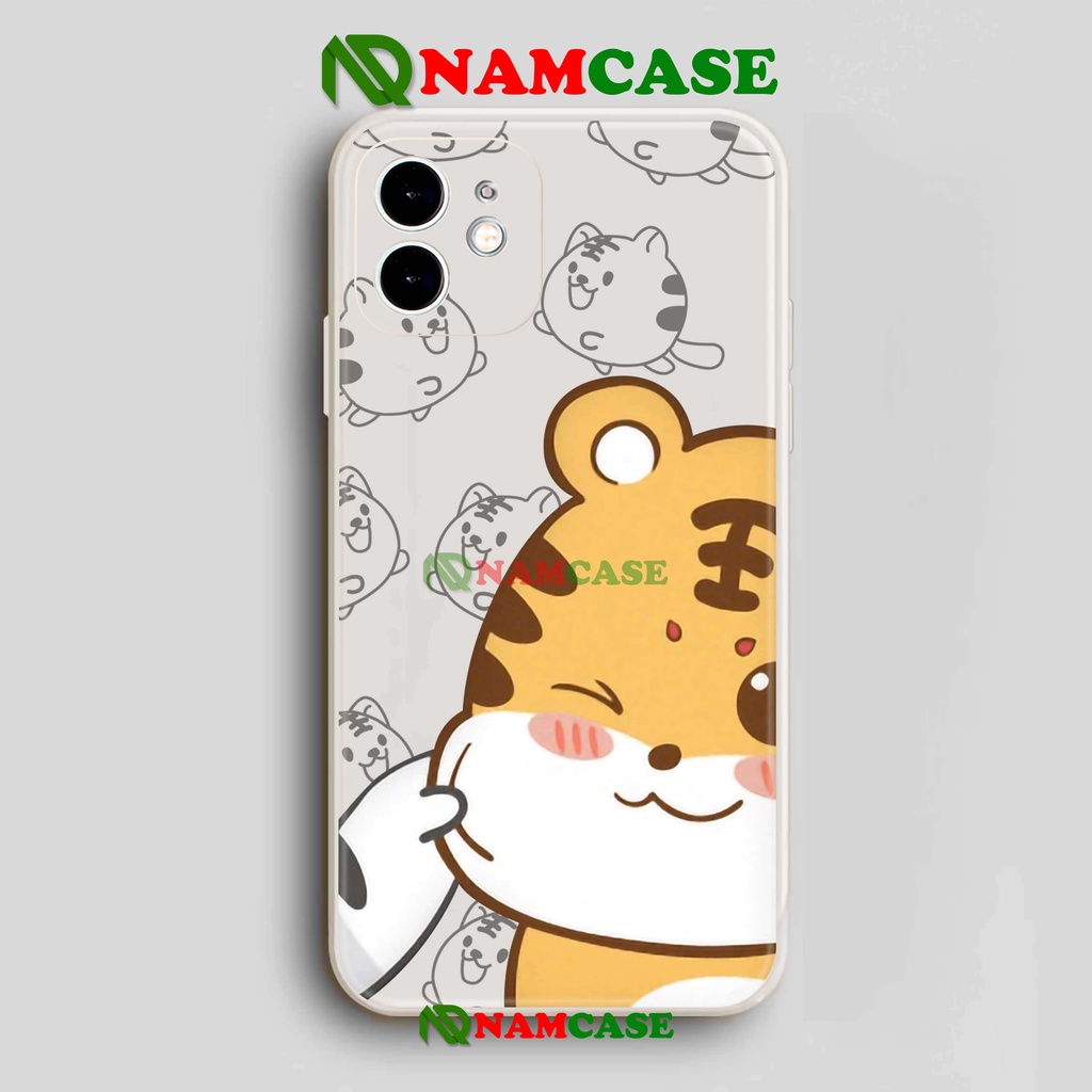 Ốp lưng iPhone cặp đôi cạnh viền vuông silicon dẻo cho iphone 6/6s/7/8/X/XS/XR/11/12/13 Pro Plus Max Hổ tiger cute