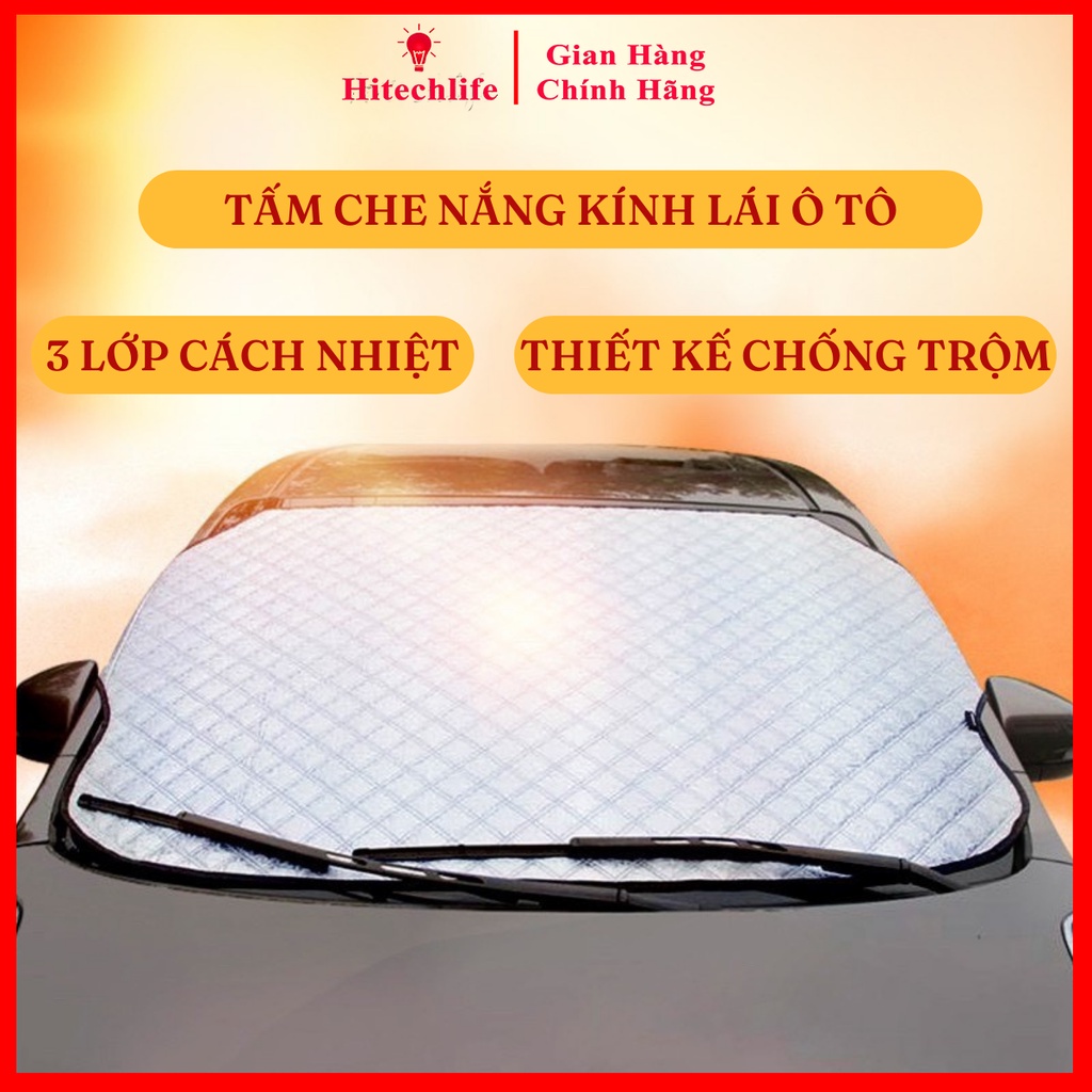 Tấm Che Nắng Kính Lái Ô Tô 3 Lớp Cách Nhiệt Chống Nóng - Tấm Chắn Nắng Kính Lái Ô Tô Hitechlife Giá Rẻ, Siêu Tiện Lợi