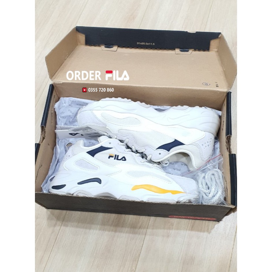 (Hàng có sẵn+ đủ bill) Giày Sneaker Thể Thao Nam Nữ Fila Ray Tracer Vàng chính hãng 100%