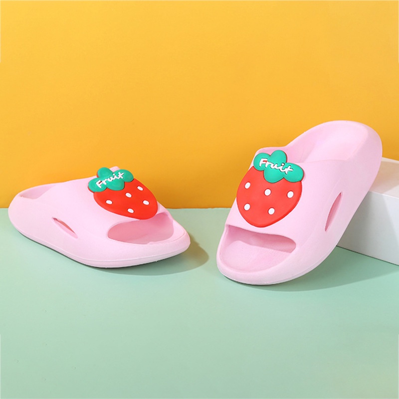 [THANH LÝ] Dép lê cho bé trai &amp; bé gái mềm mại, chống trơn trượt, họa tiết hoa quả siêu cute