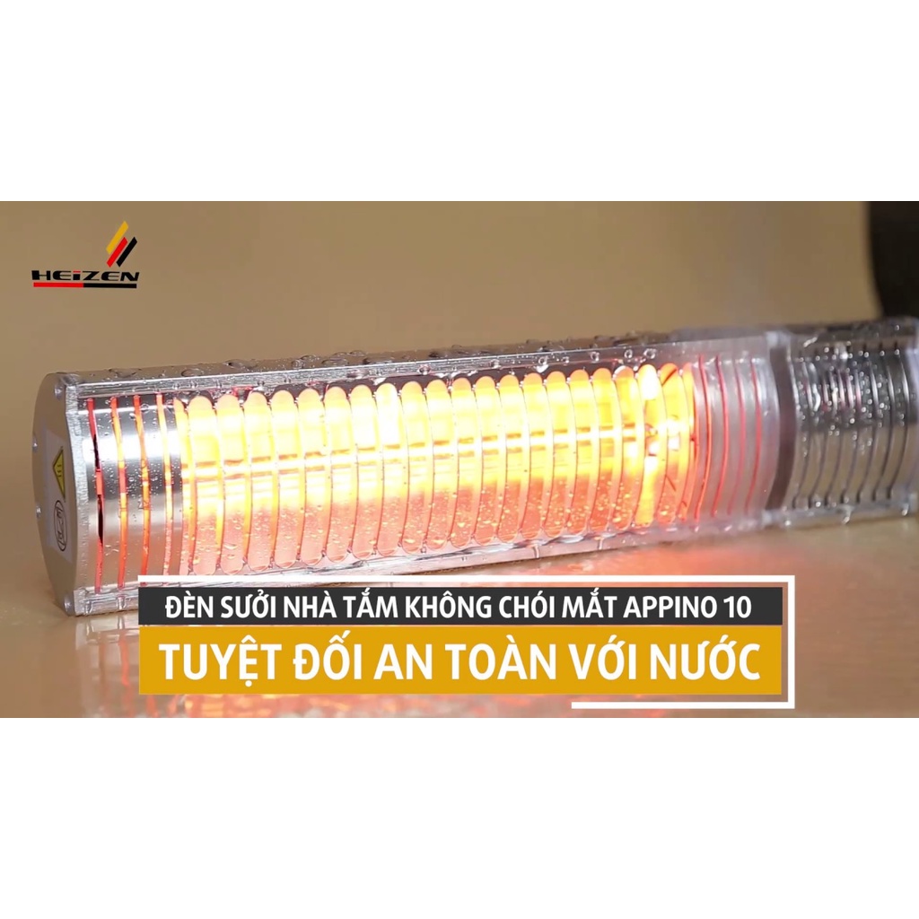 Đèn sưởi không chói mắt Heizen - APPINO10 - Có công tắc - Bảo hành 5 năm chính hãng