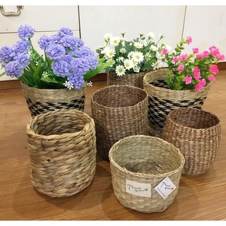 Giỏ cói cắm hoa - giỏ trang trí - cắm hoa treo hoặc để bàn - đựng đồ decor