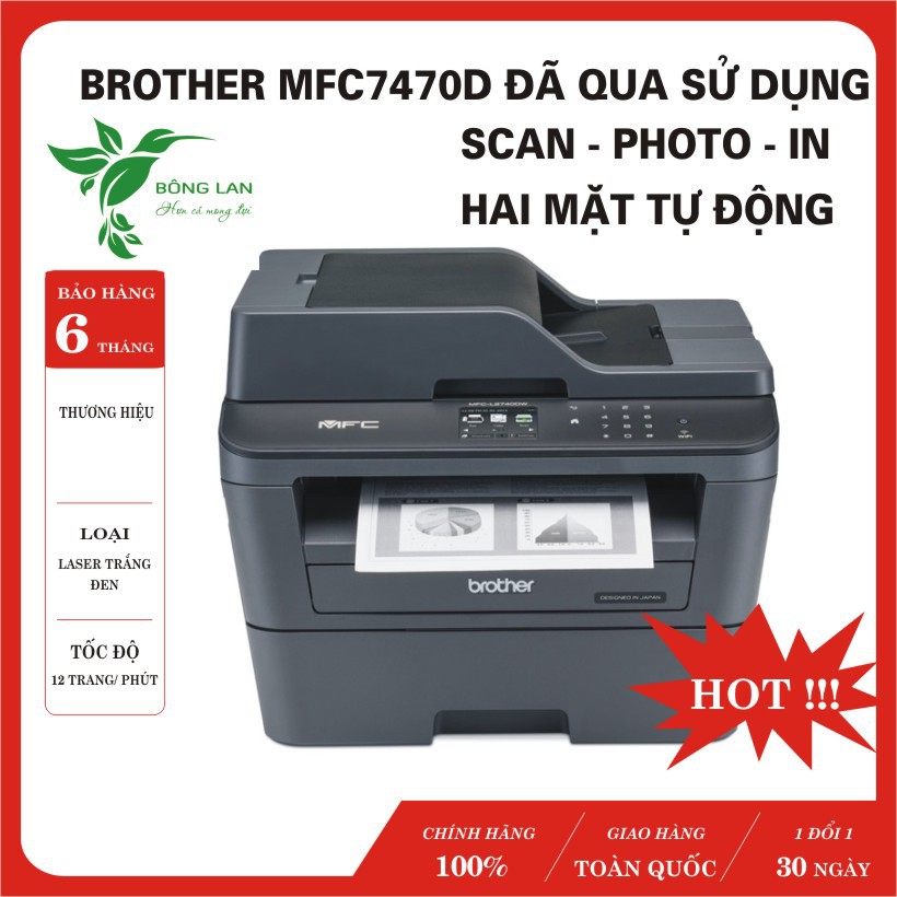 Máy photo mini, máy in hai mặt tự động Brother 7470d, 7060d đã qua sử dụng