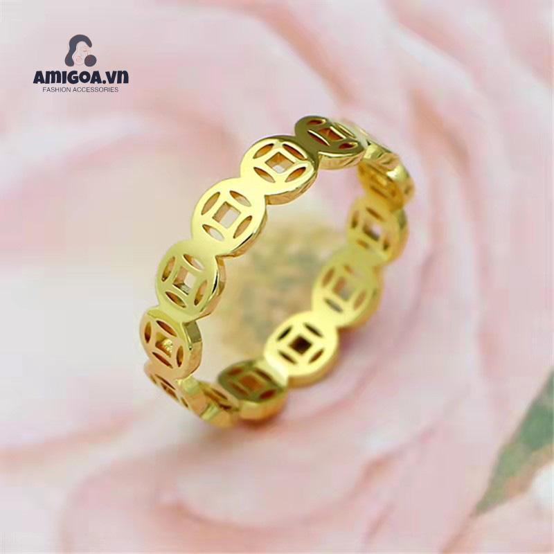 ✨✨Nhẫn Thép Titan Khắc Chữ Phong Cách Vintage