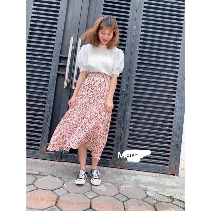 Chân váy dài hoa nhí nhiều màu