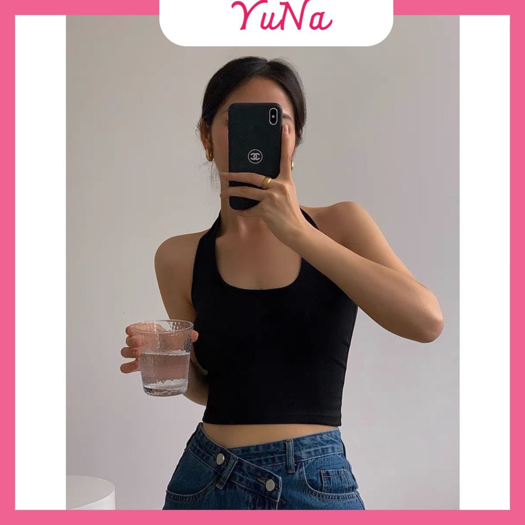 Áo bra yếm YUNA kiểu dáng croptop co dãn bốn chiều, thời trang nữ YUNA