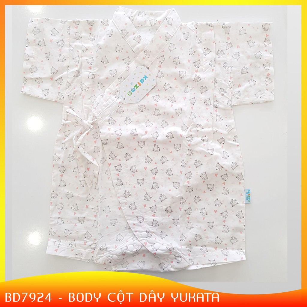 Bộ áo liền quần cho bé sơ sinh đến 2 tuổi vải xô cotton kiểu yukata cột dây