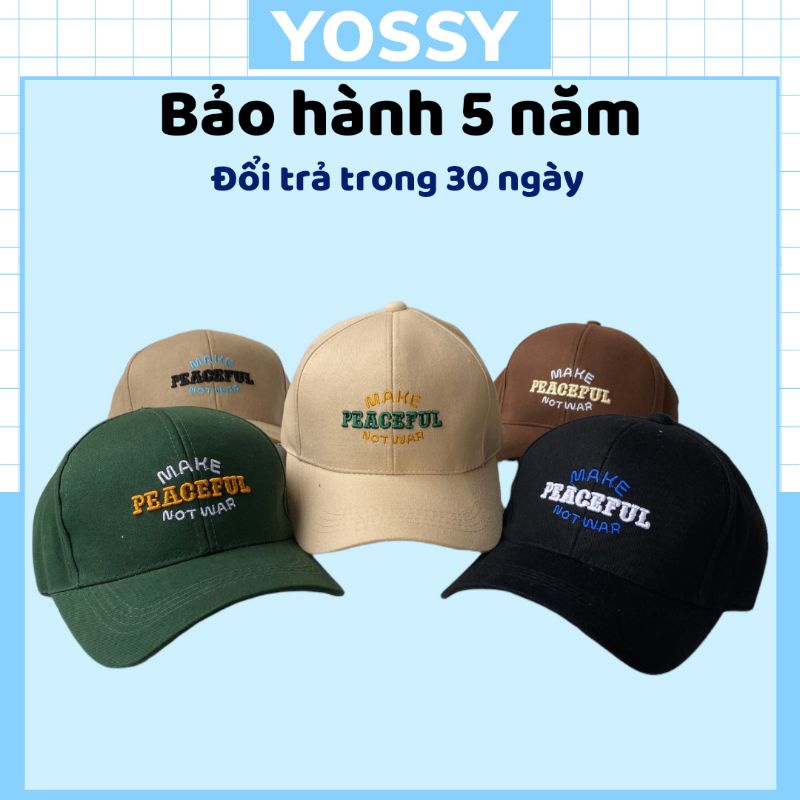 Mũ lưỡi trai nam nữ Yossy thêu chữ Ground phong cách Hàn Quốc ❤ Nón kết kaki unisex cao cấp