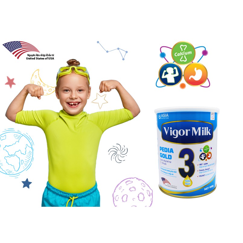 GÓI 30G - VIGOR MILK BABY GOLD 1 ( 0-10 tuổi) - Sữa chuyên biệt cho trẻ biếng ăn và thấp còi.