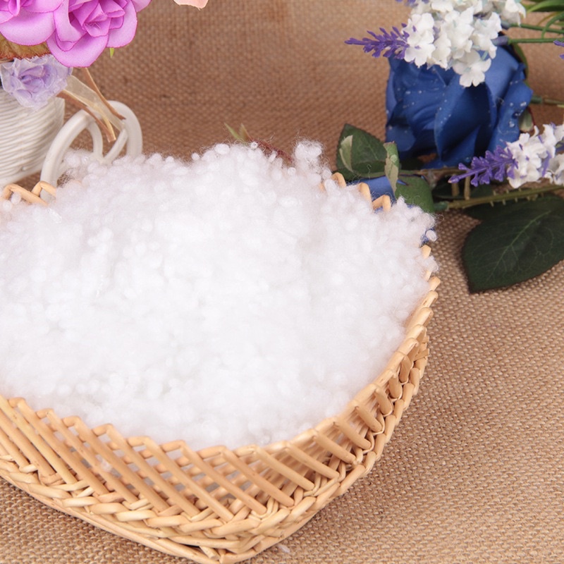 Bông gòn bi 1kg bông trắng nhồi thú bông, gối....
