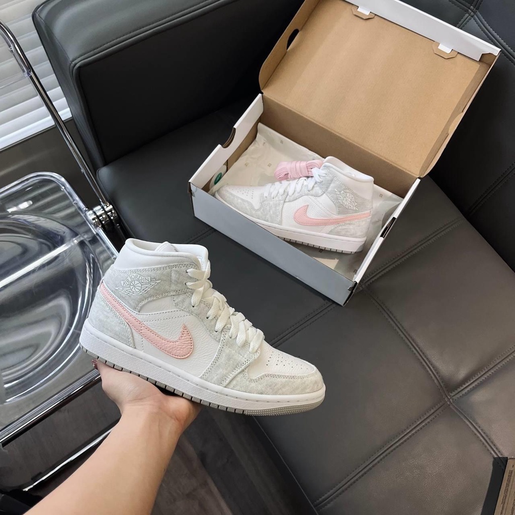 GIÀY NIKE AIR JORDAN 1 MID SE LIGHT IRON ORE