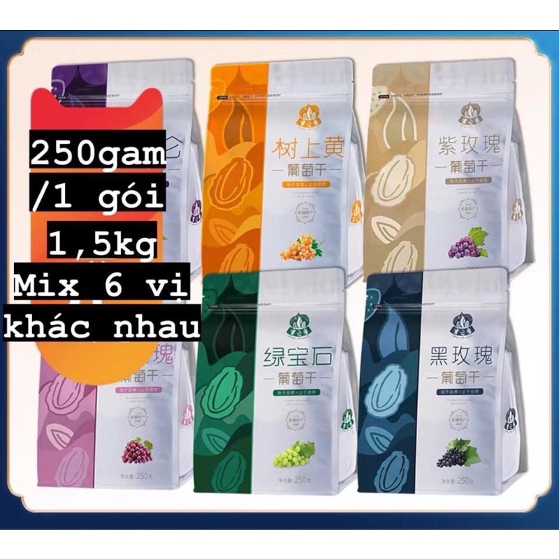 Nho khô Tân Cương siêu ngon mix đủ vị
