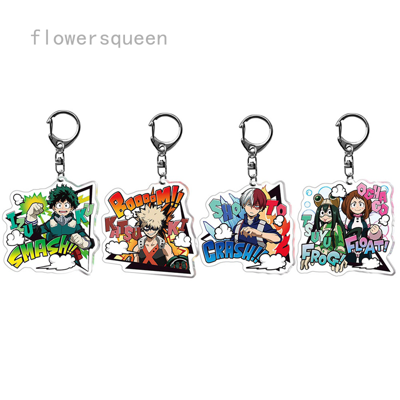 flowersqueen Móc khóa Acrylic họa tiết nhân vật trong My Hero Academia